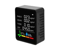 ZHCHAO Moniteur d'air Détecteur de dioxyde de carbone Serre Entrepôt Qualité de l'air Température Humidité Moniteur de mesure rapide (couleur : Argento, taille : 90 x 70 x 35 mm)