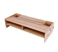 ZHCHAO Multi-Fonction PC Ordinateur Moniteur Stand Riser Rehaussant Étagère Rack Ordinateur Portable Support Support Clavier Base Support en Bois Rack(Cherry Wood)