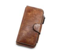 ZHCHAO Pince à Billets Homme Court Argent Baotou Couche rétro Pince à Billets permis de Conduire décontracté(Brown)