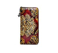 ZHCHAO Pochette en Cuir De Vache De Couleur Frottée À La Main, Portefeuille en Relief for Dames, Sac À Longue Fermeture Éclair for Femmes