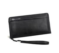 ZHCHAO Pochette Longue à Traction for Femme, Grande capacité intercalaire, Grande Fente for Argent(Svart)