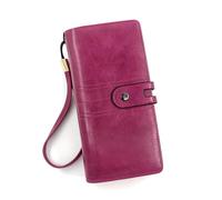 ZHCHAO Pochette Sac à Main ID Porte-Monnaie Sac à Main Femme Longue Fermeture éclair Sangle(Rosso)
