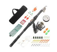 ZHCHAO Portable - Ensemble de matériel de pêche court en carbone tige de mer courte roue de rotation combinée canne à pêche (taille : A_2,1 m)