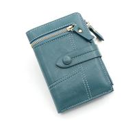 ZHCHAO Porte-Monnaie Court avec Fermeture éclair et Boucle for Femmes, Portefeuille Multi-Cartes de Grande capacité(Kl-Bleu)