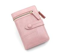 ZHCHAO Porte-Monnaie Court avec Fermeture éclair et Boucle for Femmes, Portefeuille Multi-Cartes de Grande capacité(Roze)