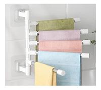 ZHCHAO Porte-serviettes de salle de bain rotatif Porte-serviettes en aluminium Cintre de cuisine Étagère en papier suspendu mural (D, 14,1 x 26 cm)