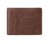 ZHCHAO Portefeuille Court avec Pince à Billets for, Sac de Maintien Vintage Business, Sac Multi-Cartes à première Couche(Brown)