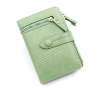 ZHCHAO Portefeuille Court Femme Japonais Petit Parfum Portefeuille en Cuir PU Pince Fermeture éclair zéro Portefeuille(GRn)