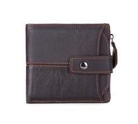 ZHCHAO Portefeuille Court for, Clip Multi-Cartes, Fermeture éclair, Poche à Monnaie, Portefeuille Multi-Cartes(Brown)