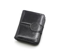 ZHCHAO Portefeuille Court for Femmes, Design Multi-capacité, Sac for Cartes, Fermeture éclair Courte(Svart)