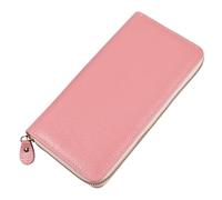 ZHCHAO Portefeuille en Cuir Multi-Fentes Long Sac à Main en Cuir for Femme, Portefeuille Long en Cuir, Sac de Poignet for Femme(Roze)