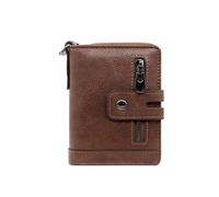 ZHCHAO Portefeuille for avec Fonction rétro Verticale, Boucle à Fermeture éclair, Fente for Monnaie, Portefeuille for(Brown-1)