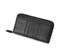 ZHCHAO Portefeuille for, Couche de tête de Brosse, Sac Long, Sac for Cartes Multi-Fentes, Sac for téléphone Portable, Sac de Maintien(Svart)