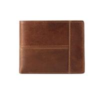 ZHCHAO Portefeuille for Court croisé Trois Fois Portefeuille européen et américain rétro Pince à Billets Couche de tête Sac en Peau de Vache