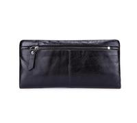 ZHCHAO Portefeuille for en Cuir véritable, Sac à Main Long d'affaires et de Loisirs, Portefeuille en Peau de Vache Multi-Cartes, Sac rétro for(Svart)