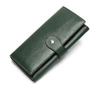 ZHCHAO Portefeuille for Femmes, Sac à Cartes Anti magnétique à Fentes Multiples, Sac à Main Tendance en Cuir de Vache avec Couche supérieure for Femmes(GRn)