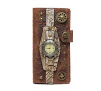 ZHCHAO Portefeuille Long Steampunk for Femmes, Portefeuille à Main de rétro en Peau de Vache, Pince Phimon à Main féminine