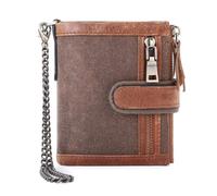 ZHCHAO Portefeuille Multi-Cartes for, Pince à Billets, Brosse, Couche de tête d'épissure(Brown)