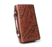 ZHCHAO Portefeuille Punk for Femmes, Long, Fermeture éclair, Portefeuille à Main, Couche, Clip Phimon