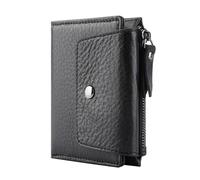 ZHCHAO Portefeuille Vintage for, Haut de Gamme, Fermeture éclair, pli, Clip for Cartes, Sac à Monnaie(Svart)