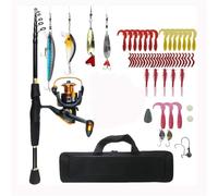 ZHCHAO Route télescopique Subrod Set Spinning Wheel Fishing Rod Set Fishing Gear Set Travel Portable (Taille : A_2.1m)