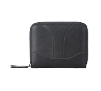 ZHCHAO Sac à Cartes for et Femmes, Sac à Fermeture éclair à première Couche Multi-Fentes, Portefeuille for Passeport(Svart)