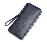 ZHCHAO Sac à Main en Cuir for Femmes, Portefeuille Long en Cuir, Sac de Poignet for Femmes, Portefeuille en Cuir Long Multi-Fentes(Kl-Bleu)
