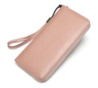 ZHCHAO Sac à Main en Cuir for Femmes, Portefeuille Long en Cuir, Sac de Poignet for Femmes, Portefeuille en Cuir Long Multi-Fentes(Roze)