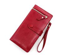 ZHCHAO Sac à Main Long à Fermeture éclair for Femmes, Porte-Monnaie Multi-Cartes de Grande capacité(Rosso)