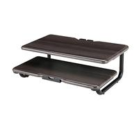 ZHCHAO Support de Moniteur d'ordinateur à 2 Niveaux Organisateur de Bureau en métal pour Ordinateur Portable Support de Moniteur de Bureau à Domicile(Dark Wood)