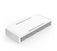 ZHCHAO Support de Support de Bureau pour Moniteur Multifonctionnel avec Organisateur de boîte de Rangement à 3 tiroirs pour Ordinateur Portable de Bureau à Domicile(Gray,Single)