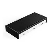 ZHCHAO Support de Support de Bureau pour Moniteur Multifonctionnel avec Organisateur de boîte de Rangement à 3 tiroirs pour Ordinateur Portable de Bureau à Domicile(Wit,Single)