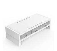 ZHCHAO Support de Support de Bureau pour Moniteur Multifonctionnel avec Organisateur de boîte de Rangement à 3 tiroirs pour Ordinateur Portable de Bureau à Domicile(Gray,Double)
