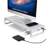 ZHCHAO Support en métal avec Prise en Charge, Chargement de données de Transfert, Bureau de Stockage for Clavier et Souris(Wit)