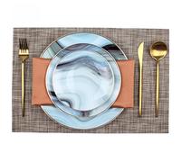 ZHCHAO Table à manger carrée Décoration Assiette à dîner Set de table Set de table Ensemble de vaisselle Combinaison Assiette occidentale Restaurant