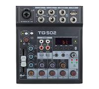 ZHCHAO TG 502 Table de mixage audio 4 canaux stéréo 48 V Alimentation fantôme pour podcast de jeu en direct
