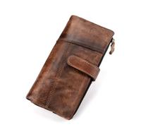 ZHCHAO Vintage essuyer Couleur Peau de Vache Mode épissage Long Portefeuille décontracté Multi-Carte Portefeuille for