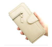 ZHCHAO Vintage Fermeture éclair Boucle Multi-Fonction Multi-Carte Photo Position Longue Main Sac à Main Carte Sac for Les Femmes(Beige)