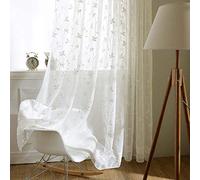 ZHCHL Lot De 2 Rideaux-Transparent Rideau, Rideaux Broderie Rideaux Voilage Blanc, Salon Moderne Voilage Grande Largeur DéCor Cuisine Chambre Enfant Balcon