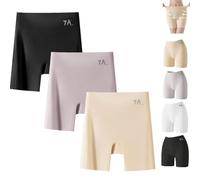 ZHCWEP Choosemuc Underwear,High-Waist & Butt-Lifting Ice Silk Panties,3-in-1 Panty Shorts,Invisible Seamless Design for Daily Wear (3TG,3Pcs-b)