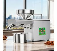 ZHDANB 800W Machine à Huile Automatique, Presse à Huile pour Maison, Acier Inoxydable 304, avec écran LCD, 40-300 °C, Presse à Huile Automatique, Presse à Huile à Chaud et à Froid X3C-220V