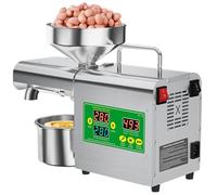 ZHDANB 800W Machine à Huile électrique, Petite Presse à Huile, Acier Inoxydable 304, avec écran LCD, 40-300 °C, Machine à Huile Inoxydable, Presse à Huile à Chaud et à Froid X3S-110V