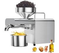ZHDANB 800W Machine à Huile électrique, Presse à Huile Cuisine, Acier Inoxydable 304, Pressage à température constante, Machine à Huile Inoxydable, Presse à Huile à Chaud et à Froid X3C-110V