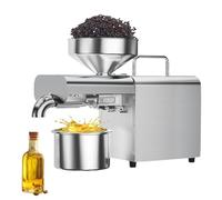 ZHDANB 800W Presse à Huile électrique, Presse à Huile Cuisine, Acier Inoxydable 304, Pressage à température constante, Machine à Huile Inoxydable, Presse à Huile à Chaud et à Froid X3C-220V