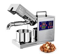 ZHDANB 820W,Machine à Huile Automatique,Petite Presse à Huile,Acier Inoxydable 304,50-300 °C, Panneau de Commande Intelligent,Extracteur d'huile INOX,pour arachide, sésame, Noix Coco B03S-220V