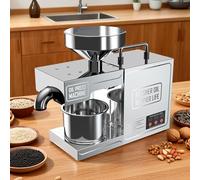 ZHDANB Presse à Huile Automatique 820W INOX, Extracteur d'Huile Électrique pour Huiles Saines Maison, Idéal pour Les Cuisines Françaises B03-220V