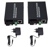 Zhdbchyuu 1 Pair RS485 Data Extender Converter with 10/100Mbps Ethernet SM SX,Over Fiber Optic Transmitter and Receiver EU Plug