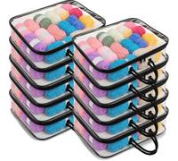 Zhdbchyuu 10 Pack Clear Yarn Storage Bags Bulk, 12 X 16 X 4 inches Yarn Storage Organizer Tote Bag for Knitting Wool Balls Black