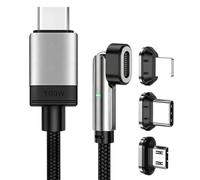 Zhdbchyuu 100W PD Magnetic Charging Cable 180° Rotatable Fast Charging Data Cord for Phone Laptop Tablet Multiple Devic 1m