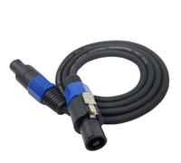 Zhdbchyuu 10m Audio Cable Speakon Male to Male Cable Professional Copper Cord DJ Speaker Cable Wire 10m with Twist Lock